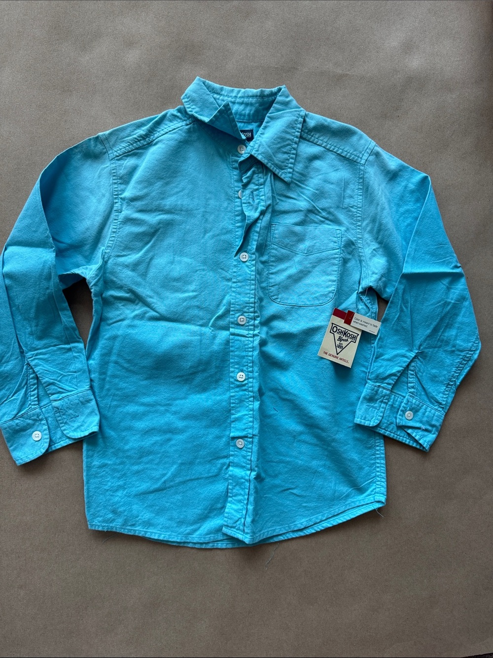 OshKosh B'gosh Bright Turquoise Long-Sleeve Button-Down Shirt